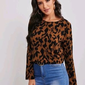 Black/ Brown print top